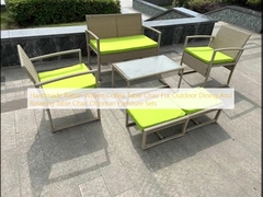 Silla de mesa hecha a mano de ratán tejido para comidas y relajación al aire libre Silla de mesa Conjuntos de muebles otomanos