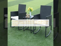PE Rattan Tejido 3 Set Silla de mesa Venta caliente Mejor silla columpiante de diseño Muebles de exterior Conjunto de alta calidad Capacidad de 300 kg