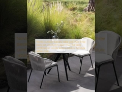 Tabla y silla de balcón exterior nórdico de tres piezas, silla de rattan del patio, combinación de mesas de té, muebles al aire libre simples