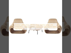 Tienda de café al aire libre, tienda de té de leche, combinación creativa de sofá de ratán, jardín al aire libre, balcón, terraza, muebles de sillas de ratán de ocio