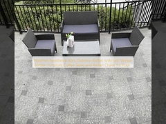 Resistencia a la intemperie 4pcs Sofá de Ratan para el exterior/ Muebles de Jardín Wicker Mesa de café y sillas de Ratan para piscina