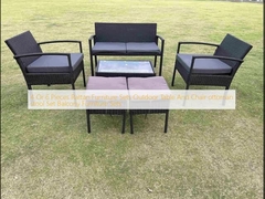 4 o 6 piezas muebles de ratán conjuntos de mesa y silla de exterior taburete otomano conjunto de balcón muebles conjuntos