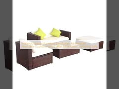 Muebles de interior/exterior Conjuntos de Rattan Cushiones lavables para todo tipo de condiciones climáticas con mesa de café Sofá seccional de Rattan