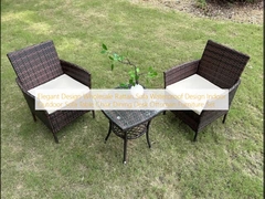 Elegante diseño de venta al por mayor Sofá de Rattan Diseño a prueba de agua Sofá interior exterior Mesa silla de comedor Escritorio conjunto de muebles otomanos